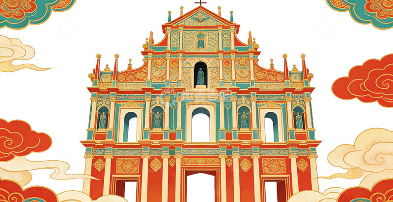 高清大图下载【趣麦麦图】中式古典建筑装饰画素材