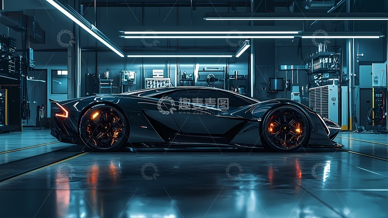 高清大图下载【趣麦麦图】未来感超级跑车展示科技氛围