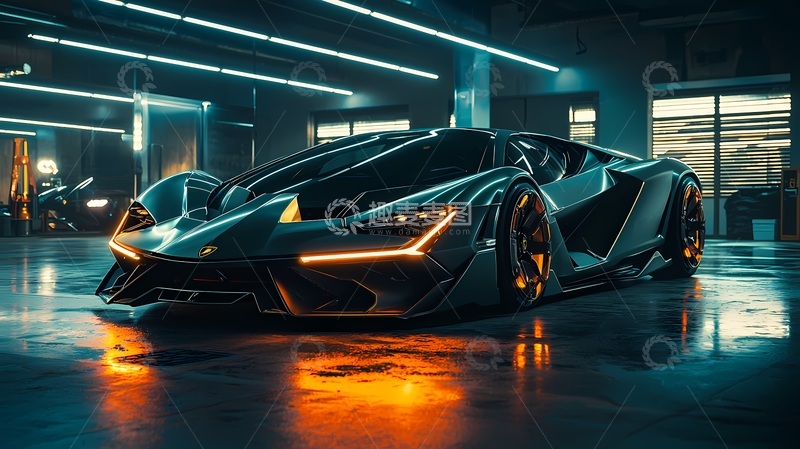 高清大图下载【趣麦麦图】超级跑车夜景展示