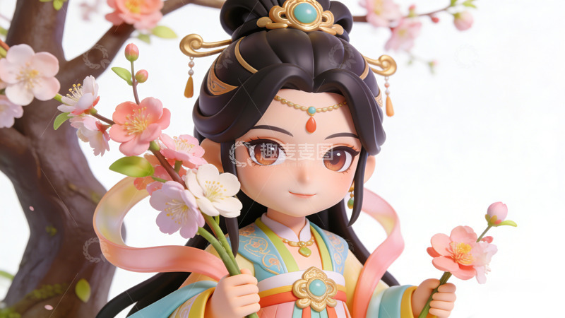 高清大图下载【趣麦麦图】古风美女樱花手办