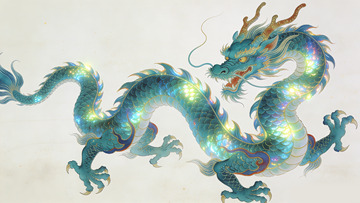 东方神龙神话艺术插画装饰画