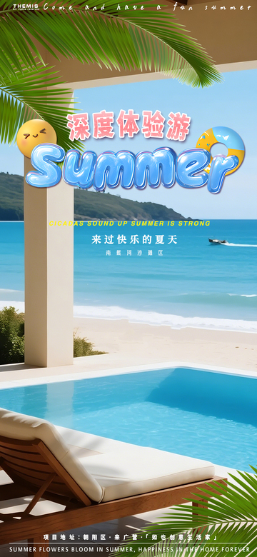 夏日海滩度假海报设计