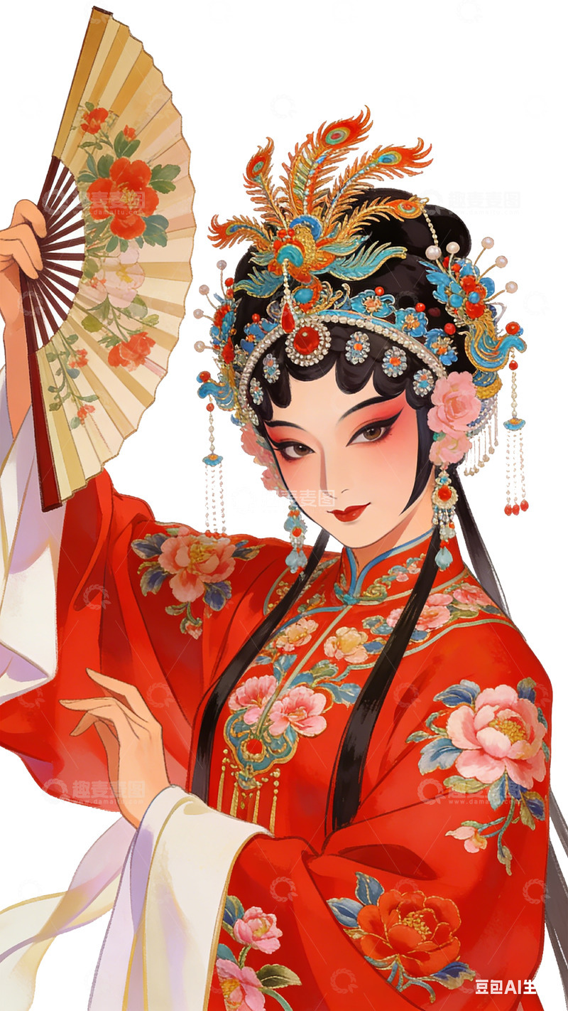 高清大图下载【趣麦麦图】传统戏曲人物设计插画素材