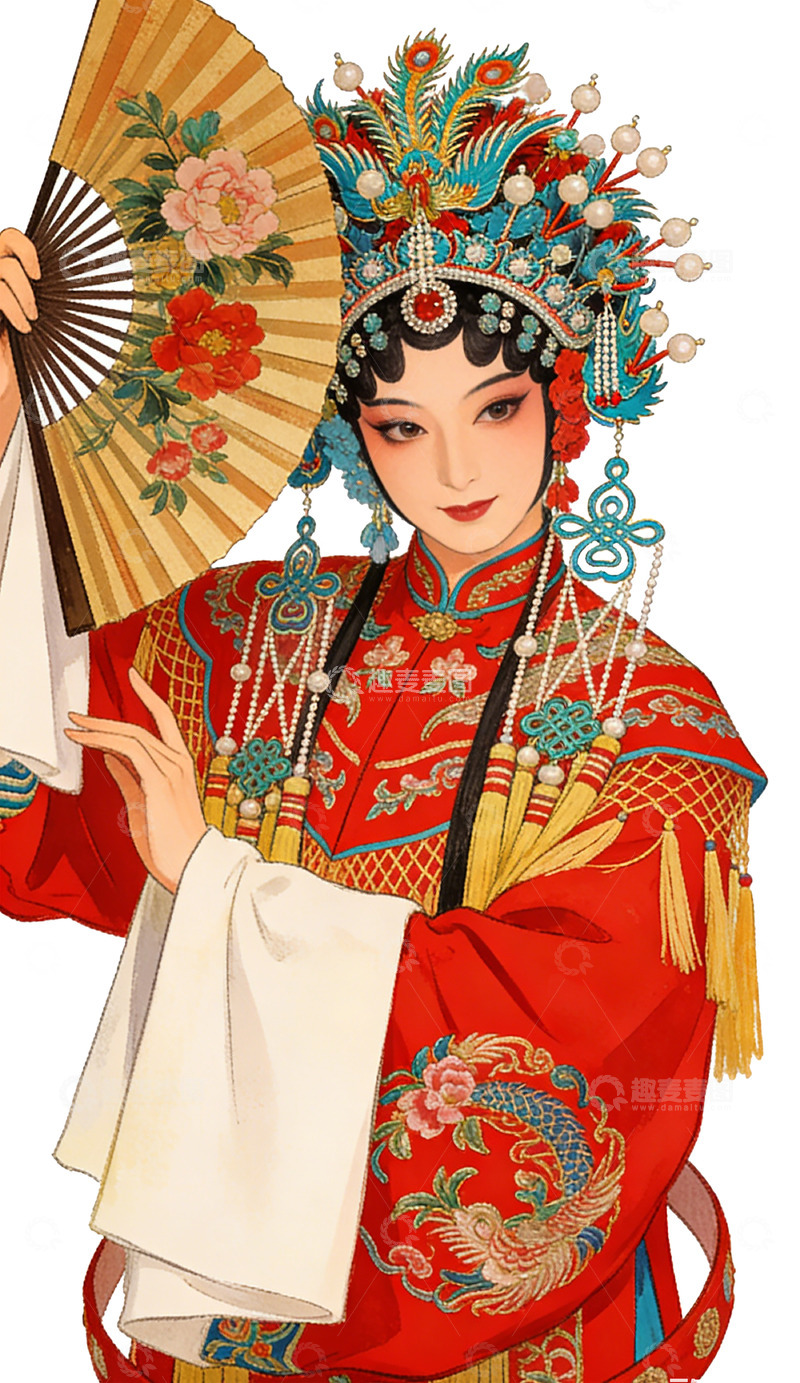 高清大图下载【趣麦麦图】传统戏曲人物插画设计