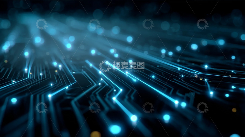 高清大图下载【趣麦麦图】蓝色脉冲中的科技奇观