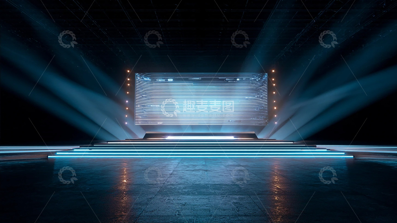 高清大图下载【趣麦麦图】极光夜空中的未来舞台