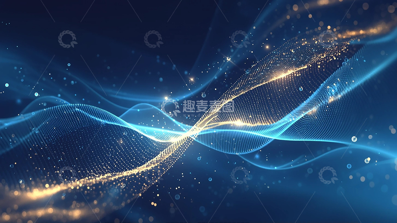 高清大图下载【趣麦麦图】数字波浪中的未来幻想