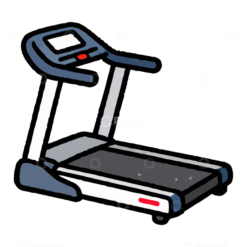 源文件下载【趣麦麦图】卡通跑步机简笔画