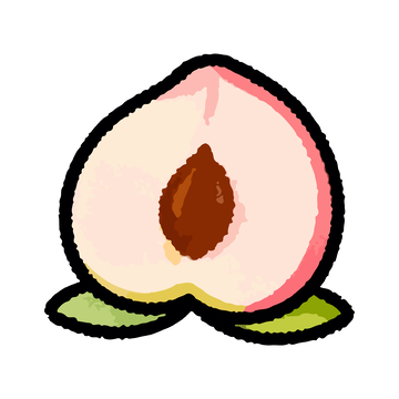 手绘风格桃子插画