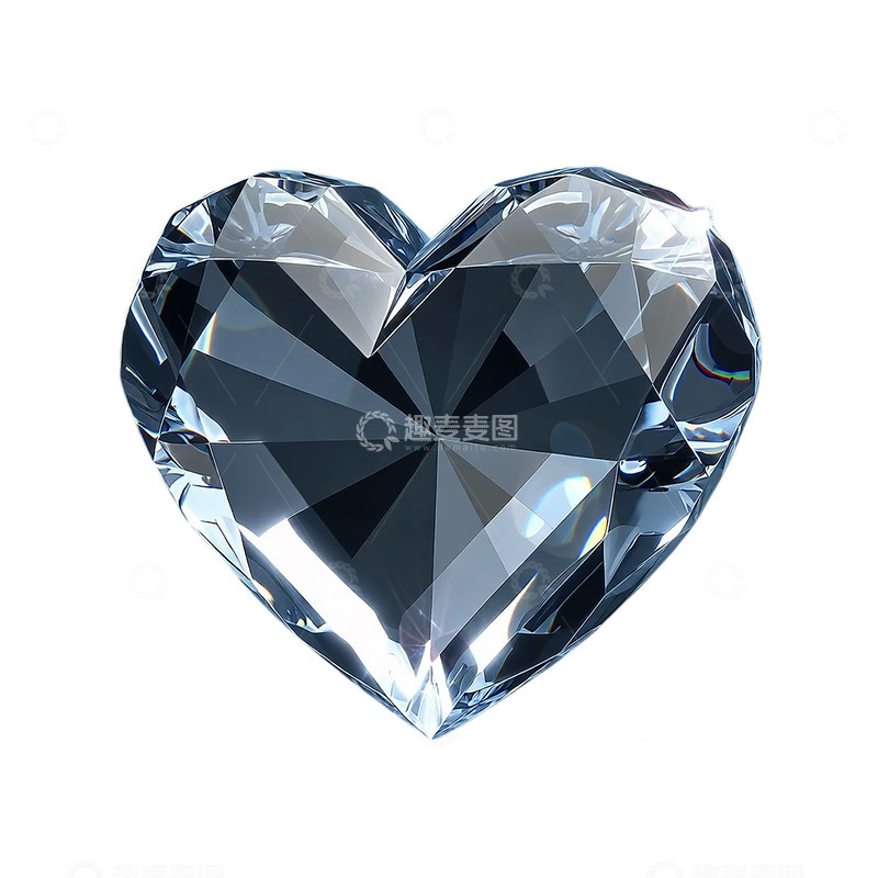 高清大图下载【趣麦麦图】晶莹剔透心形宝石的奇幻光影
