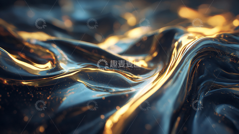 高清大图下载【趣麦麦图】梦幻水面闪耀的金色梦境