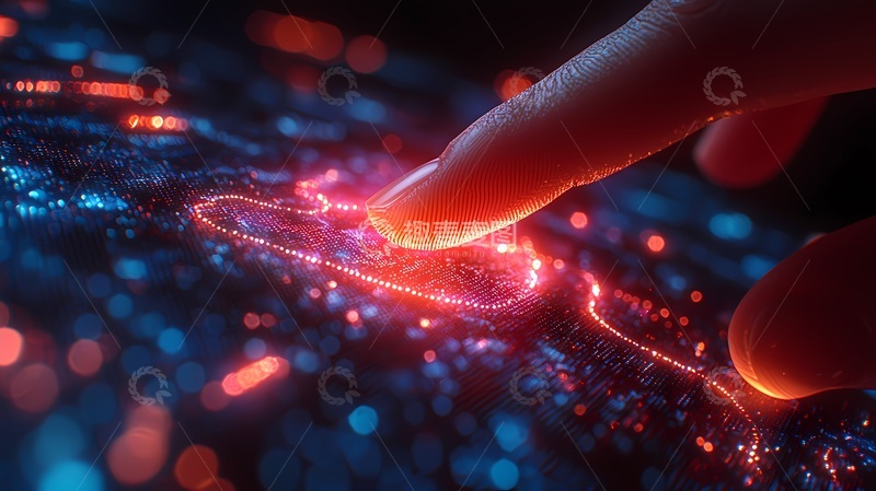 高清大图下载【趣麦麦图】科技感手指触碰虚拟界面