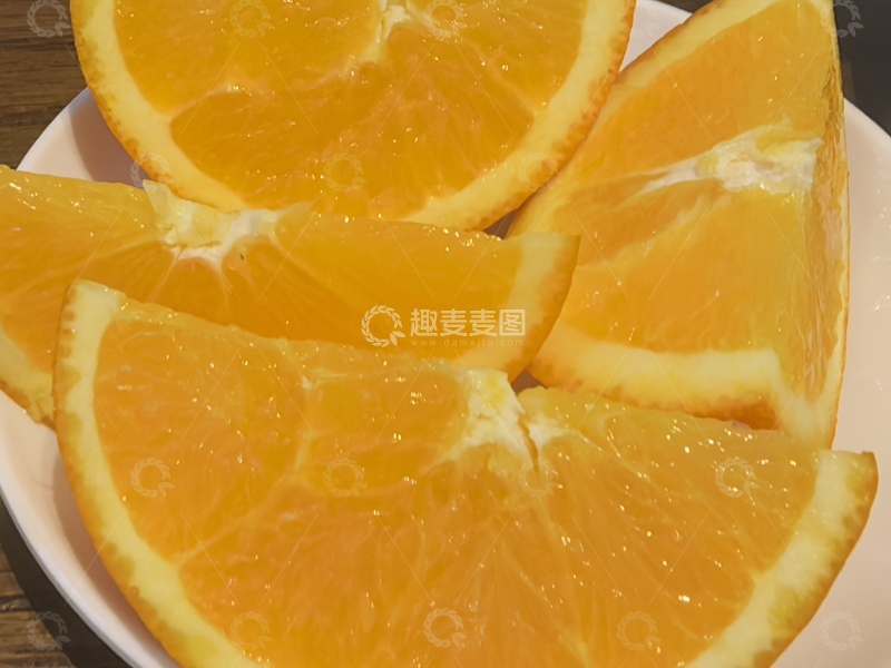 高清大图下载【趣麦麦图】新鲜橙子切片装盘