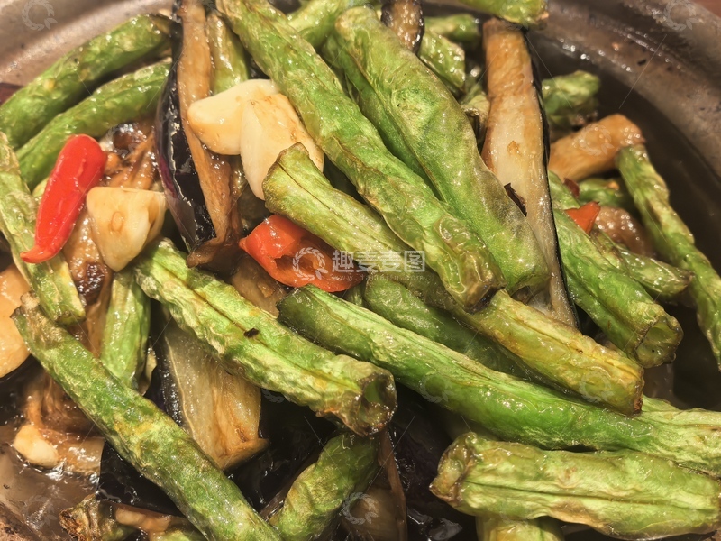 高清大图下载【趣麦麦图】炒豆角家常菜
