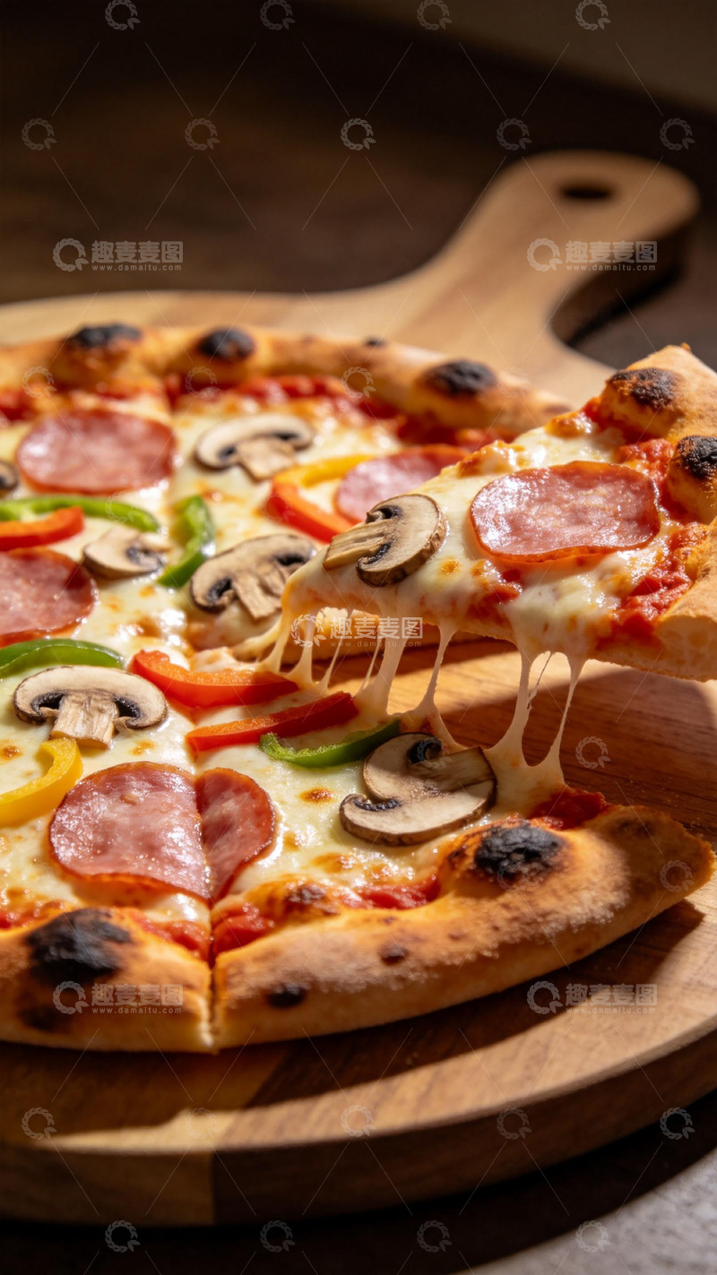 高清大图下载【趣麦麦图】香肠美味披萨美食摄影图片