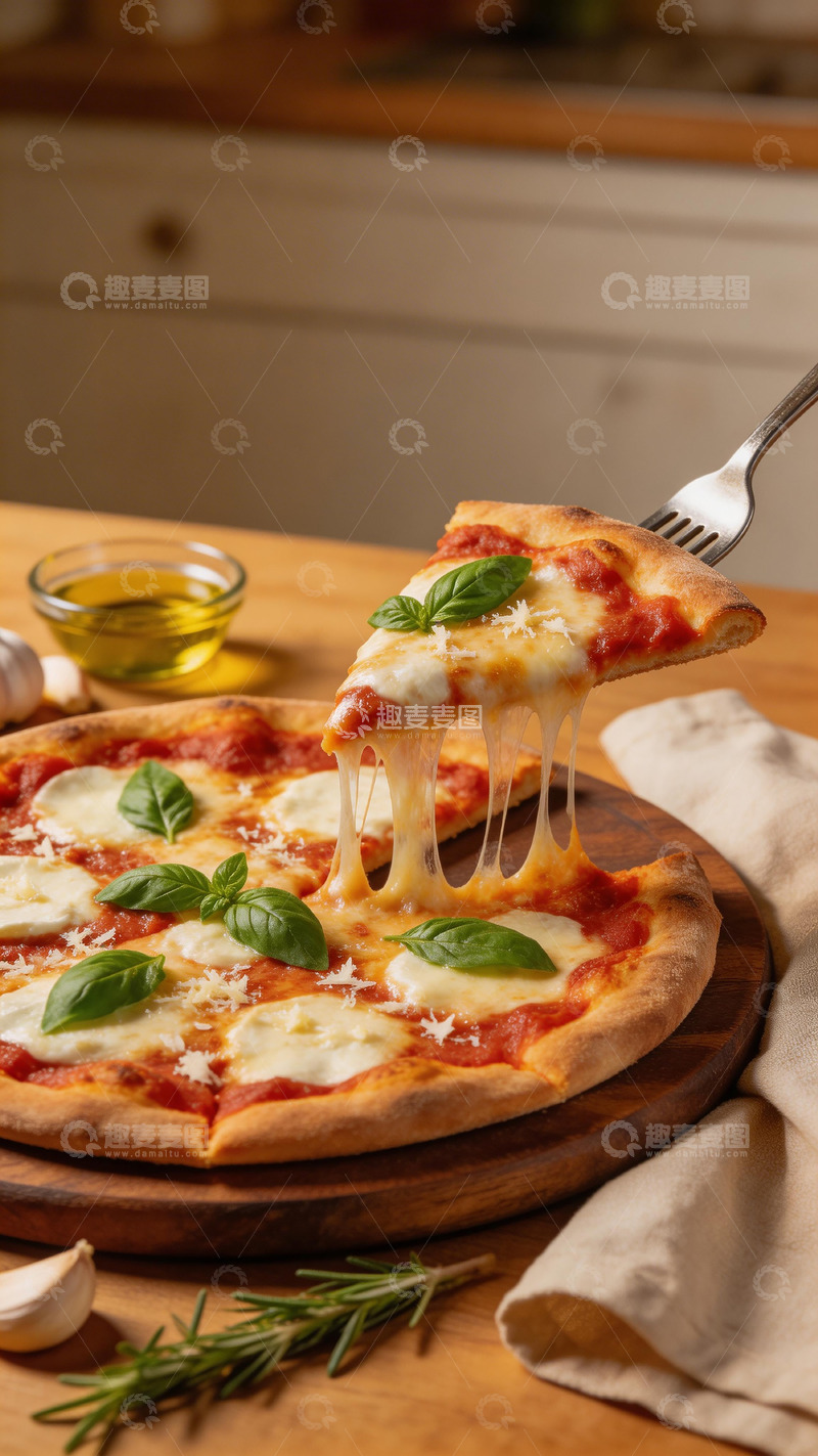 高清大图下载【趣麦麦图】披萨美食诱人奶酪融化