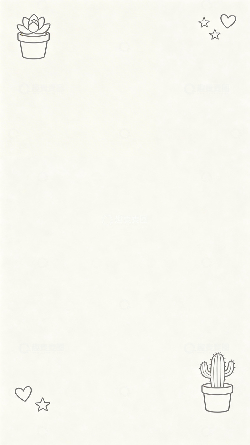 高清大图下载【趣麦麦图】简约植物手绘壁纸