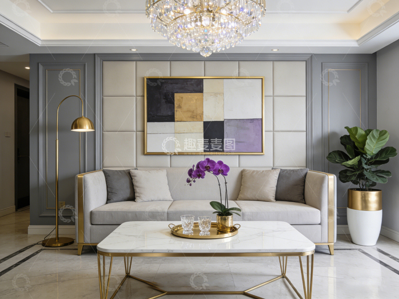 高清大图下载【趣麦麦图】现代简约客厅装修设计效果图1