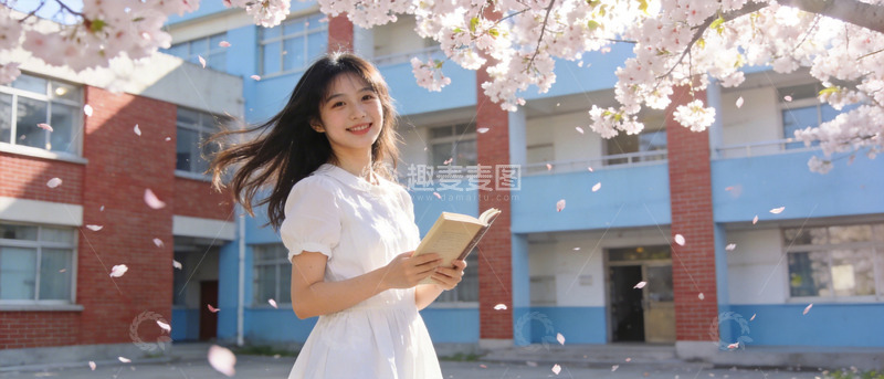 高清大图下载【趣麦麦图】春日校园书香景