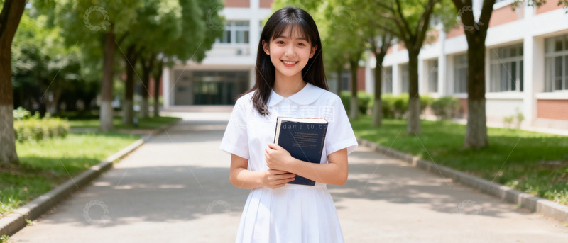 高清大图下载【趣麦麦图】校园青春女生书本写真