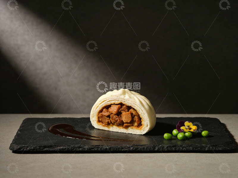 高清大图下载【趣麦麦图】简约美食包子摄影图
