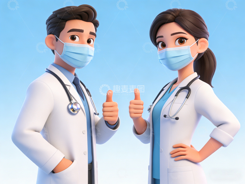 高清大图下载【趣麦麦图】医疗专业卡通形象3D渲染图
