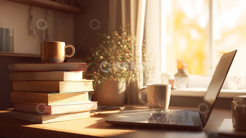 高清大图下载【趣麦麦图】温暖午后阅读的惬意空间