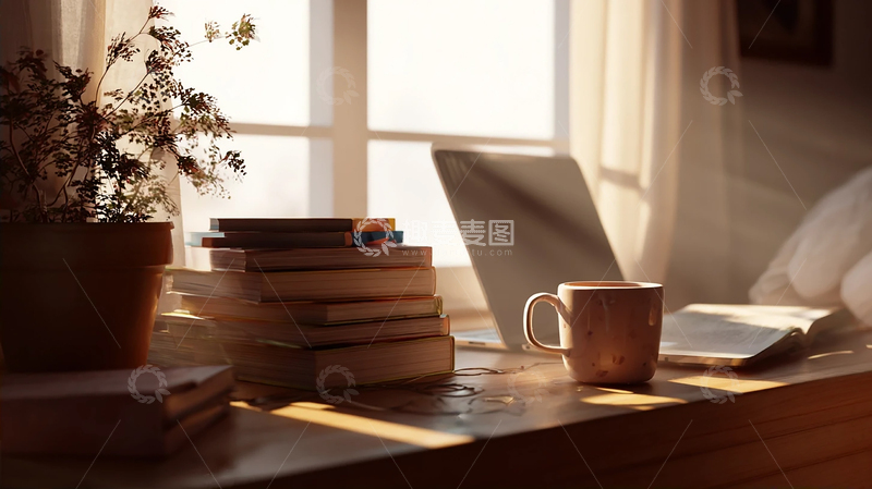 高清大图下载【趣麦麦图】书桌上的暖阳时光