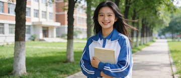 校园青春女大学生读书照