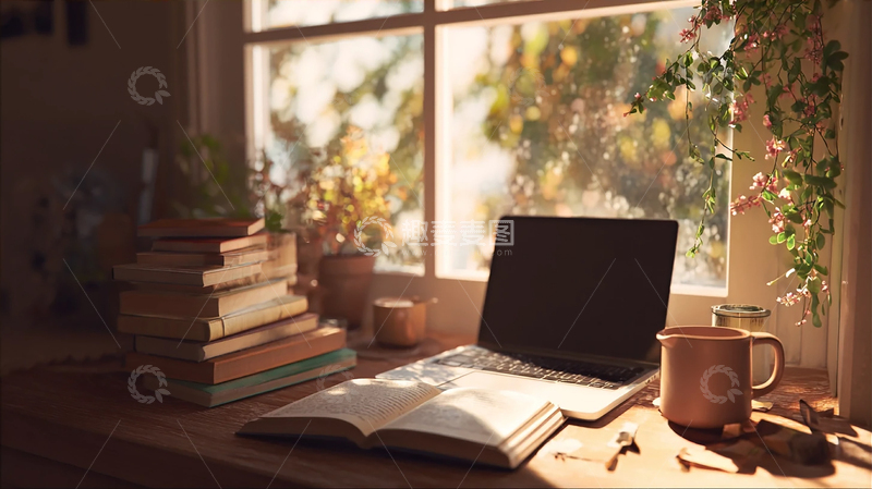 高清大图下载【趣麦麦图】温馨午后书桌的诗意时光
