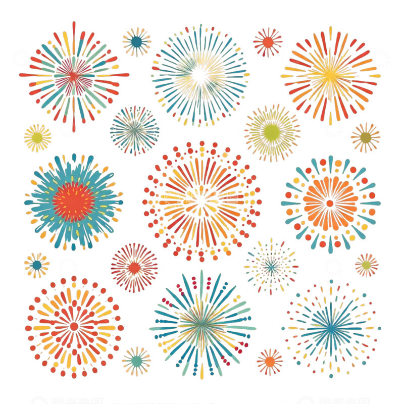 高清大图下载【趣麦麦图】绚丽火焰之舞璀璨夜空