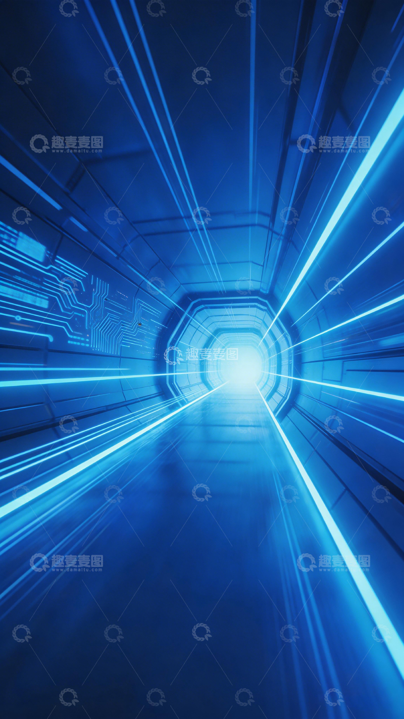 高清大图下载【趣麦麦图】未来科技隧道光影特效