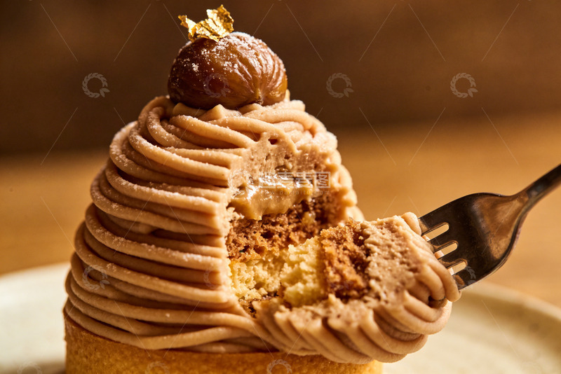 高清大图下载【趣麦麦图】栗子蒙布朗蛋糕的秋日精致甜点