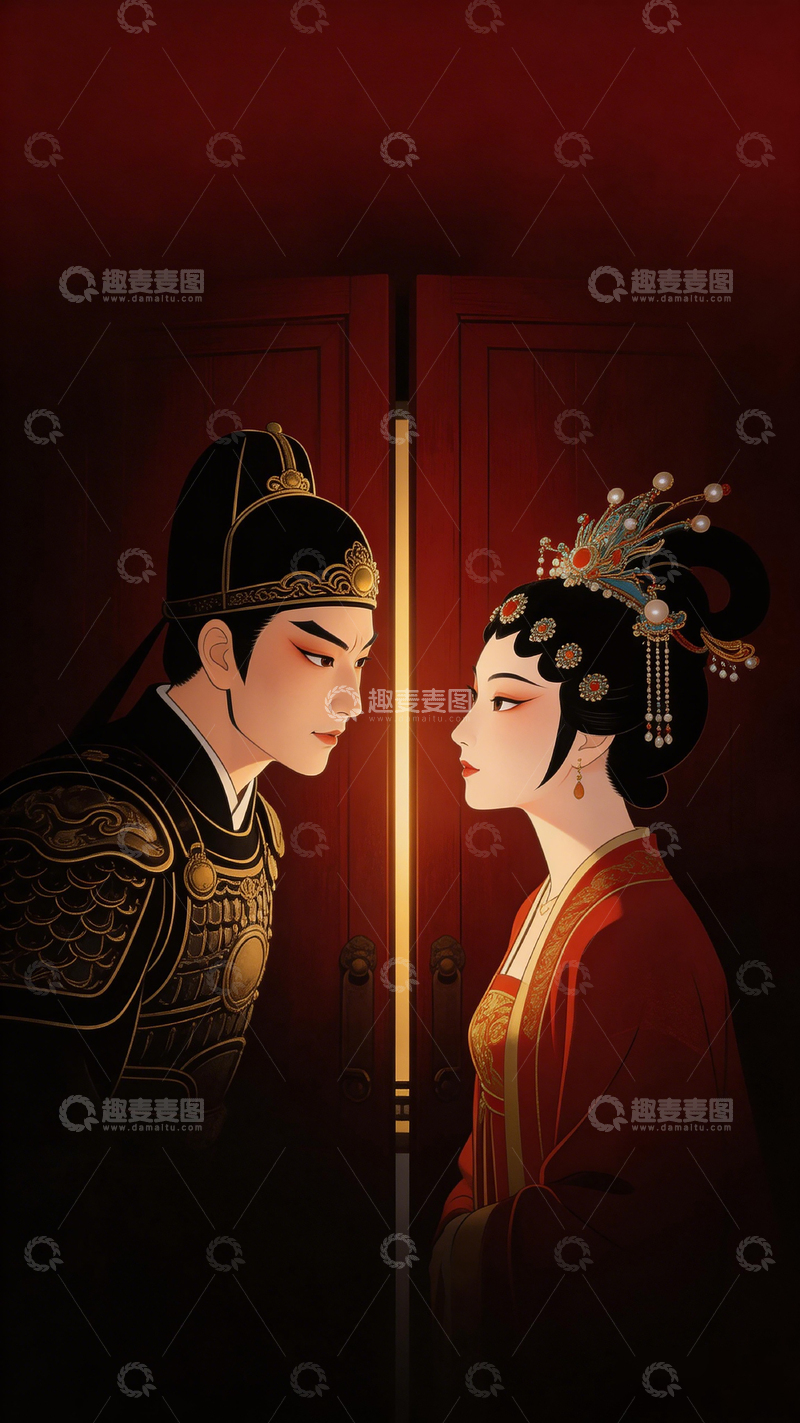 高清大图下载【趣麦麦图】古风人物插画宫廷服饰