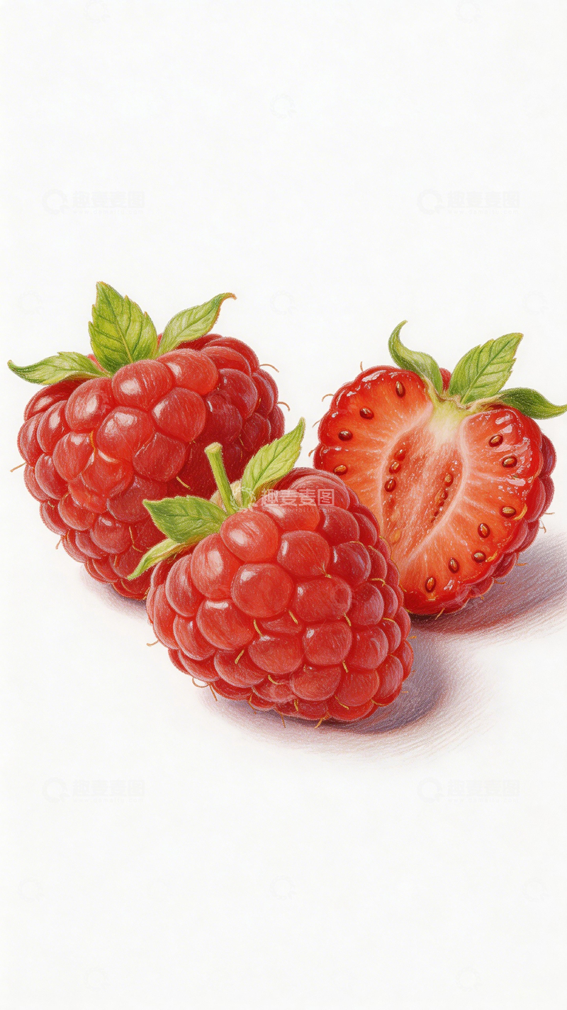 高清大图下载【趣麦麦图】彩铅水果美食绘画素材