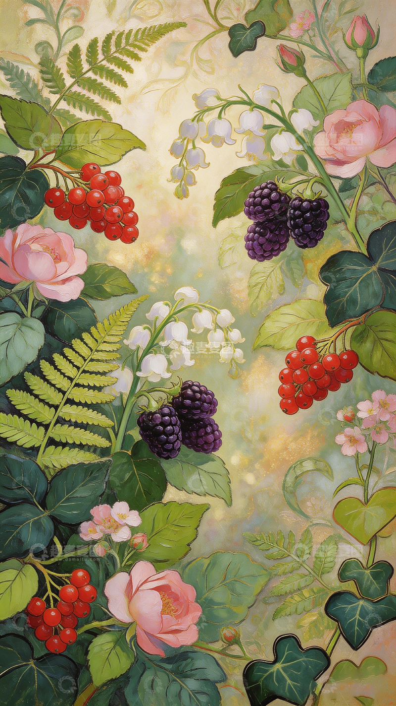 高清大图下载【趣麦麦图】花卉插画风光