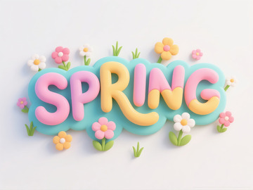 春天花开艺术字设计