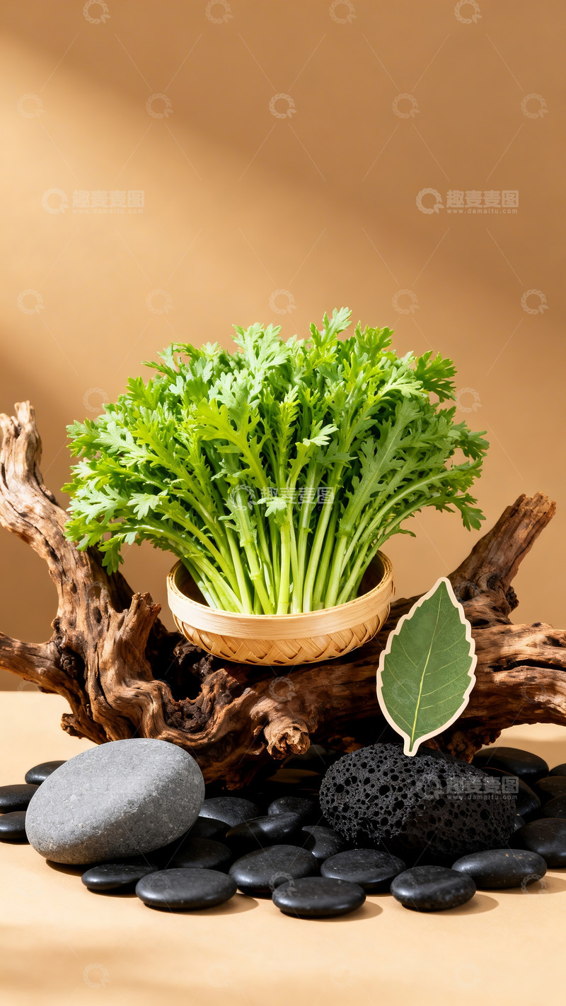 高清大图下载【趣麦麦图】茼蒿蔬菜创意摄影2