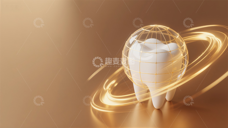 高清大图下载【趣麦麦图】科技风牙齿保护宣传图