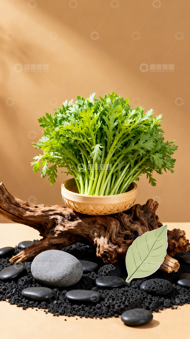 高清大图下载【趣麦麦图】茼蒿蔬菜创意摄影1