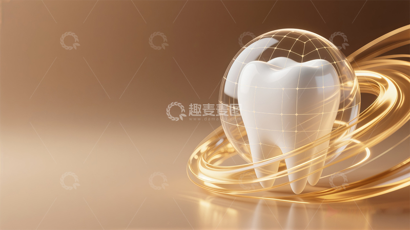 高清大图下载【趣麦麦图】科技风牙齿保护概念图