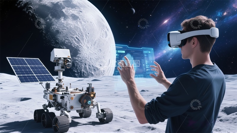 高清大图下载【趣麦麦图】VR体验太空探月模拟