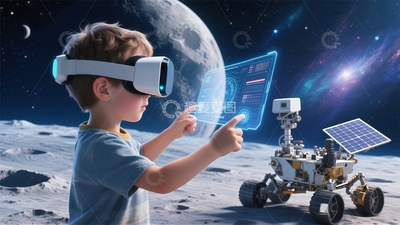 高清大图下载【趣麦麦图】科技感VR太空探索体验