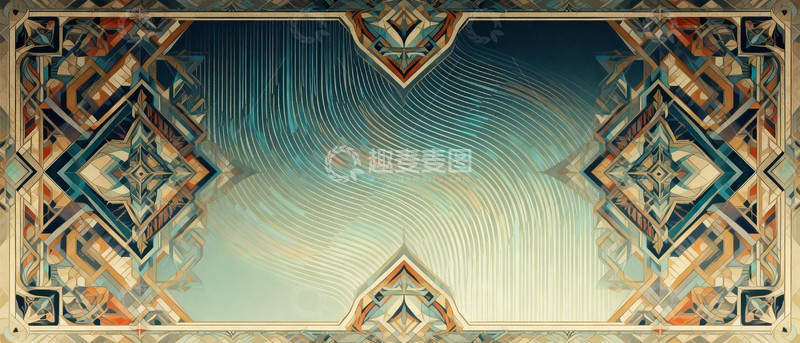 高清大图下载【趣麦麦图】抽象几何边框装饰图案设计