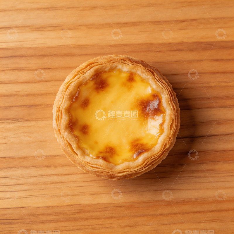 高清大图下载【趣麦麦图】木质背景葡式蛋挞美食摄影