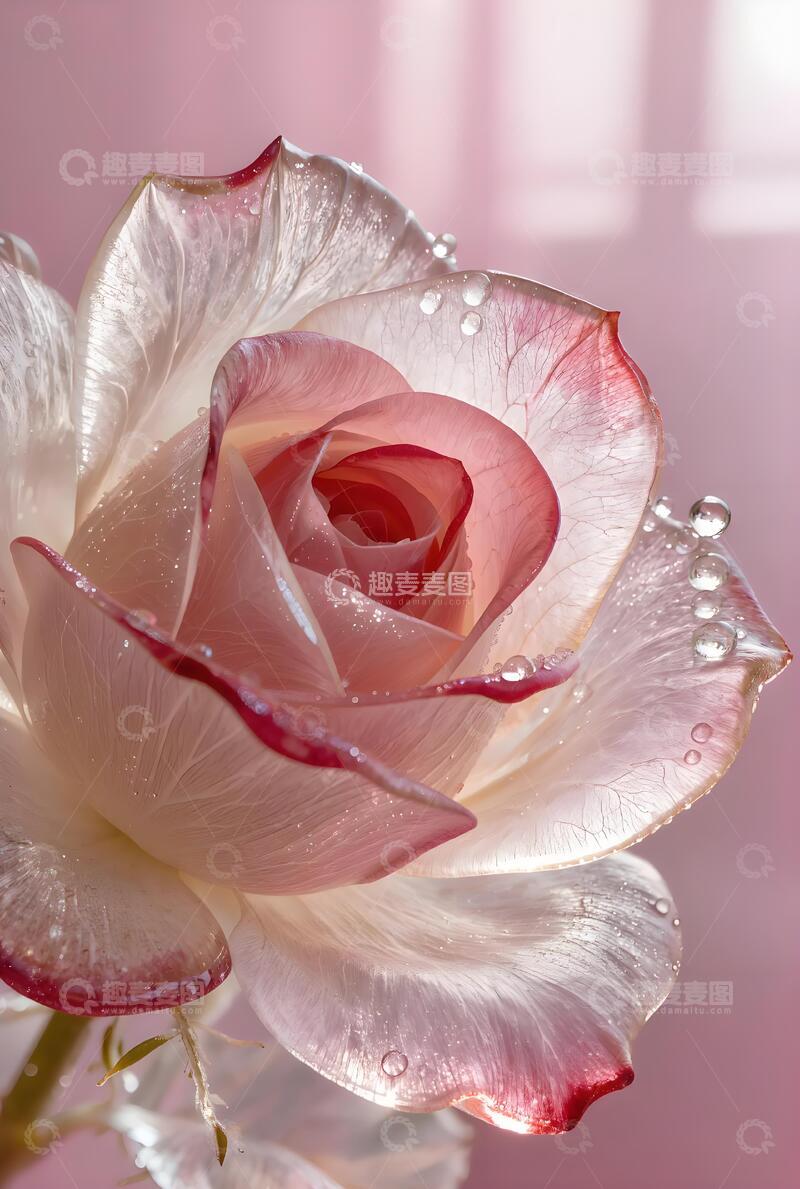 高清大图下载【趣麦麦图】清新玫瑰花露特写摄影背景素材装饰