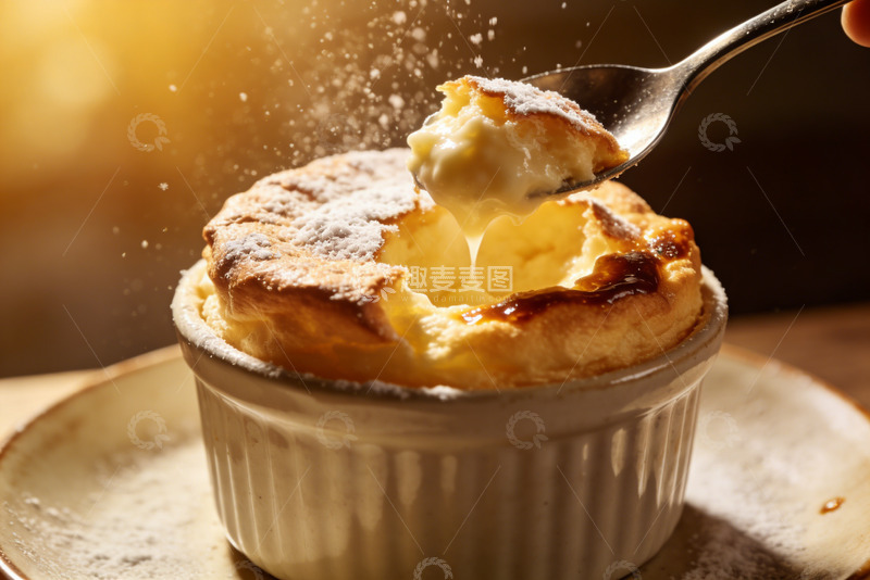 高清大图下载【趣麦麦图】蓬松舒芙蕾的浪漫午后甜点时光
