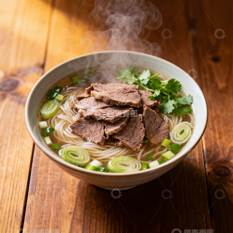 高清大图下载【趣麦麦图】热气腾腾牛肉面美食摄影素材