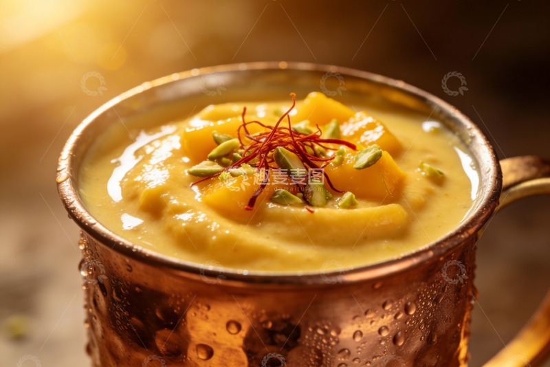 高清大图下载【趣麦麦图】藏红花芒果暖饮的冬日暖心时刻