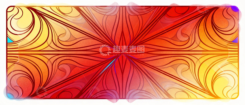 高清大图下载【趣麦麦图】抽象红黄花纹设计背景